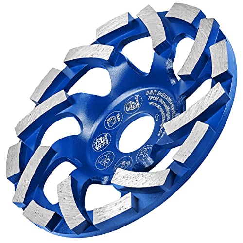 S&R Diamond Cup Wheel 125 mm - Cup Grinder for Concrete, Natural Stone, Granite, Brick, Masonry and More, Suitable for Angle Grinders with 22.23 mm Bore