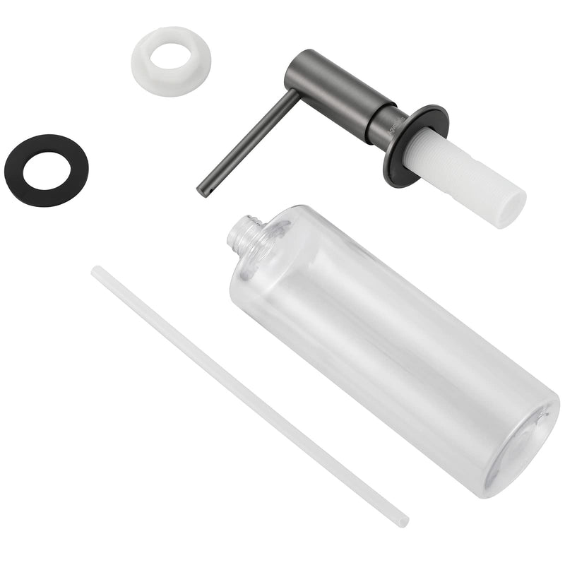 AguaStella ASF026GS Bulit in Dispenser Grey Stainless for Kitchen Sink with Soap Bottle Countertop Pump