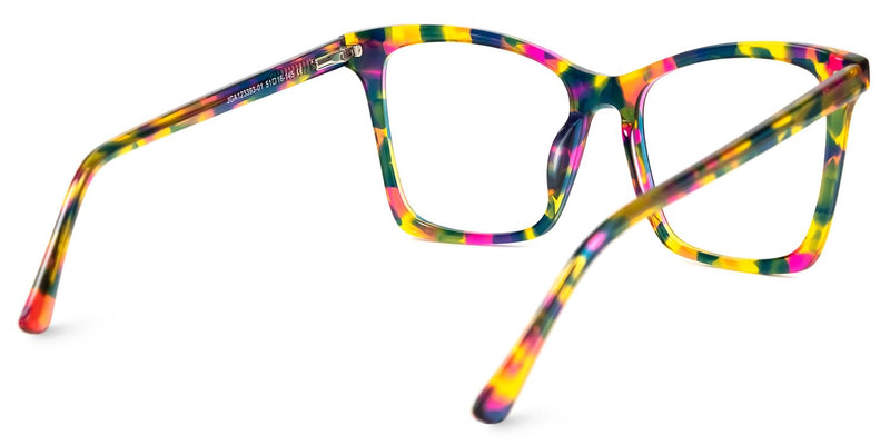 VOOGLAM Square Blue Light Glasses for Women Anti Eyestrain Dry Eyes Computer Phone TV Eyewear Lightweight Kiersten Multicolor Clear