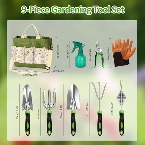 Gardening Tools Set with Floral Handbag,Gardening Gifts for Women