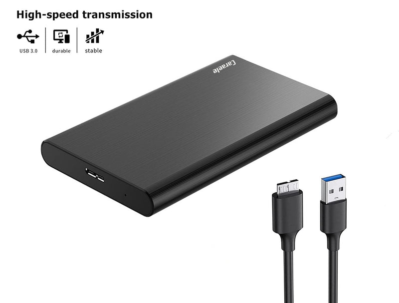 500GB Ultra Slim Portable External Hard Drive USB3.0 HDD Storage Compatible for PC, Desktop, Laptop, MacBook, Chromebook, Xbox One, Xbox 360, PS4 (Black) 500GB Black