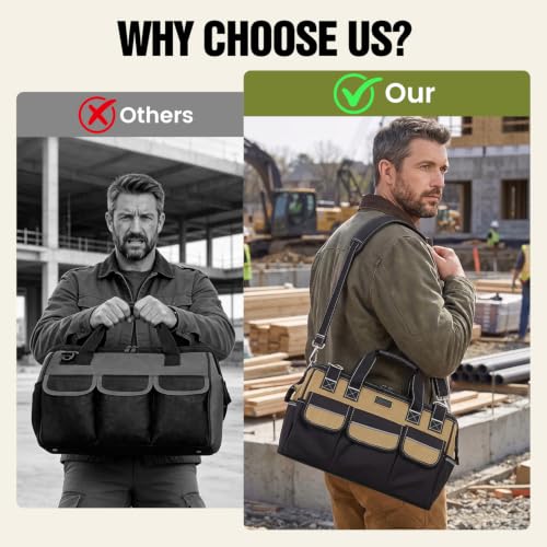 18 Inch Heavy Duty Tool Bag, 16 Pockets Portable Tool Box Organizer 18 Inch