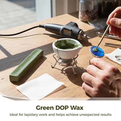 6 PCS Professional Green DOP Sticks, Hot Melt Adhesive with High Bond Strength for Gem Faceting, Polishing, Grinding Agate & Jade, 6.3 x 1.0 x 0.6 inches