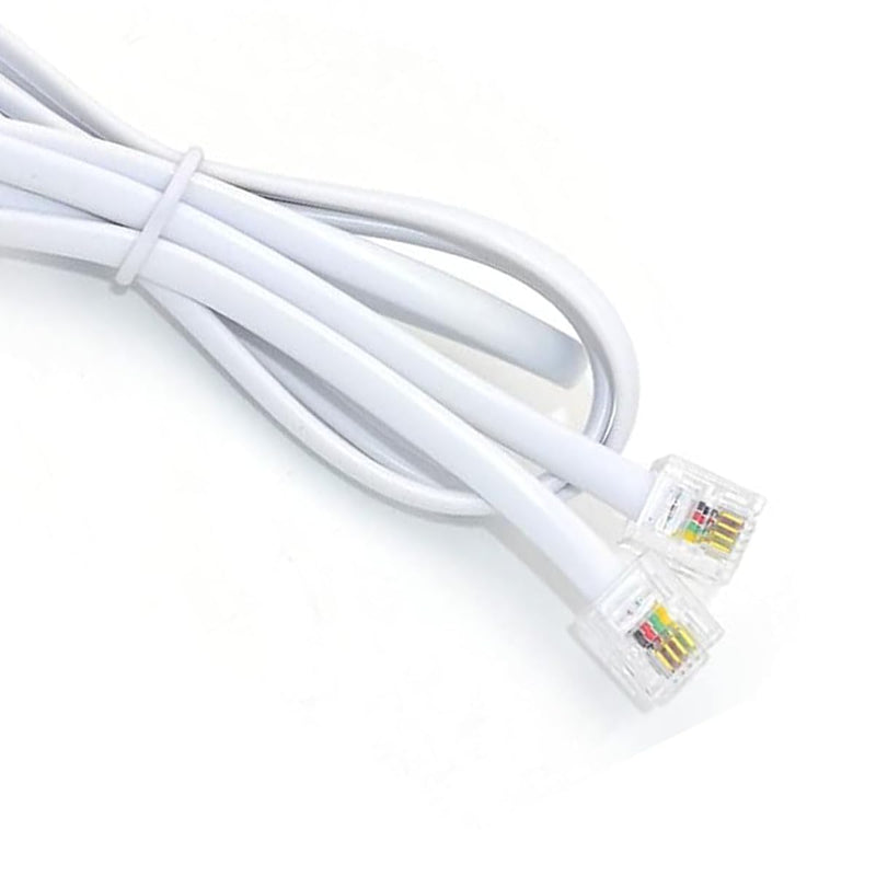 NEORTX 5ft White RJ11 Male to Male Telephone Cable for Landline, Fax, Modem & Answering Machine