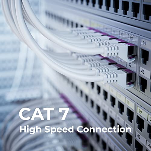 deleyCON 3,0m CAT7 Network Cable RJ45 10 Gigabit SFTP PiMF - White | Patch cable Ethernet cable, copper, for high-speed LAN, DSL, switch, modem, router, patch panel, CAT7 CAT6 CAT5 3 M