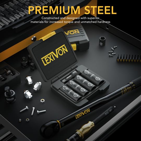 LEXIVON Lug Nut Impact Socket Set, 1/2-Inch Drive | Innovative 8-IN-4 Flip Socket Design, Covers Most Commonly Used Inch & Metric Wheel Nuts | Cr-Mo Steel = Full Impact Grade (LX-110) 1/2" sockets Set, to 17 19 21, 22mm, 3/4", 13/16", 7/8", 15/16