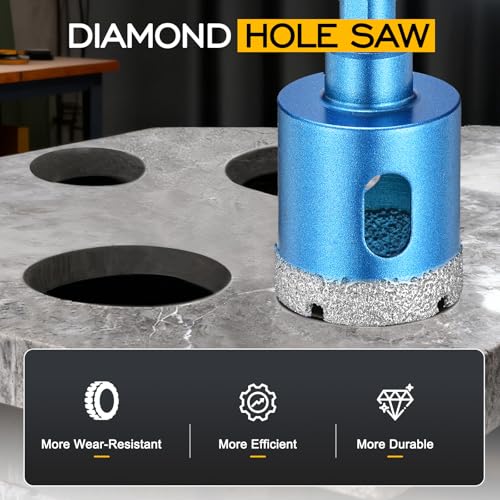 DTGN Diamond Hole Saw 3-15/16 Inch 100mm Core Drill Bit 2pcs Blue 3-15/16" (100mm) 2