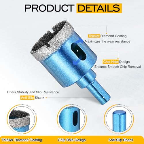 DTGN Diamond Hole Saw 3-15/16 Inch 100mm Core Drill Bit 2pcs Blue 3-15/16" (100mm) 2