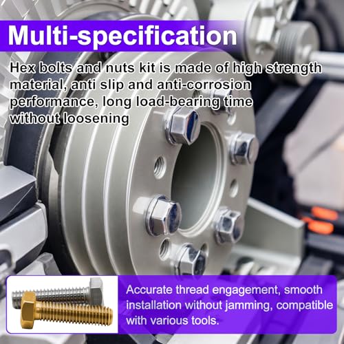 Nuts and Bolts Assortment Kit, 304 Stainless Steel Bolts 8 Sizes #6-32#8-32#10-24 Phillips Pan Head Machine Screws + 900Pcs Nuts and Bolts Assortment Kit, Hex Bolts and Nuts Kit