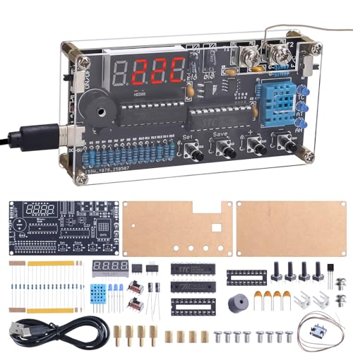 Lumenrix Soldering Project, Thermocouple Thermometer DIY Kit, DC 4.5-5V Digital Temperature Humidity Sensor, DIY Night Light Soldering Practice Kit, Adjustable LED Brightness Light Mode Magic Cube