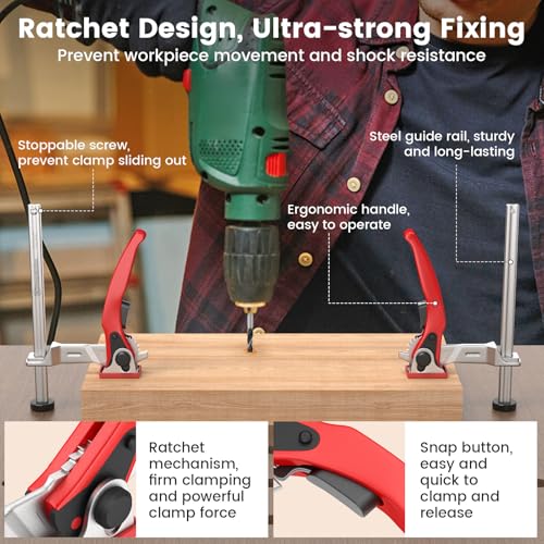 Housolution Bench Dog Clamp, 3/4 inch Dog Holes Workbench Clamp 2 Pack-19mm