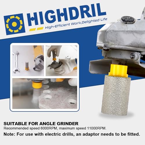 HIGHDRIL Diamond Milling Bit for Enlarging and Shaping Hole,Diameter 25MM (1") Dry Drilling Core Bit for Porcelain,Hard Ceramic,Granite and Marble