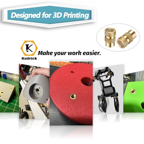 Kadrick 520Pcs M2 M3 M4 M5 Threaded Inserts Assortment Kit + Heat Set Insert Tool for 3D Printing Components
