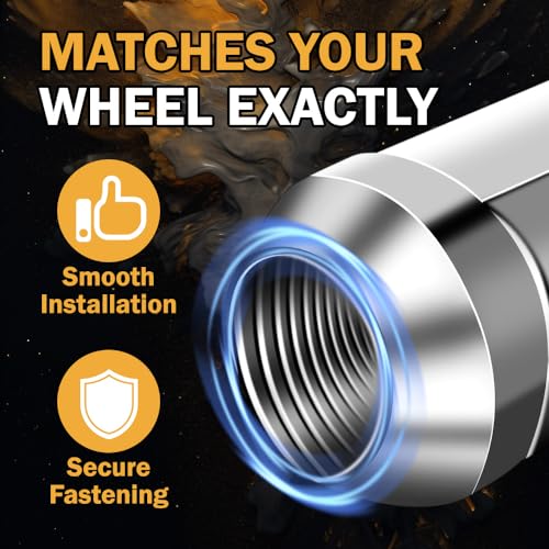 1/2-20 Lug Nuts Replacement for Wrangler 1987-2017 Liberty 2002-2012 Grand Cherokee 1993-2010 Chrome 19mm Hex 1.38" Tall 1/2"-20 Closed End Wheel Lug Nuts 20pcs 1/2"-20-20pcs