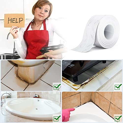 1PC 10.5FT Caulk Tape and 1PC 32.8FT Silicone Weather Stripping Door Seal Strip