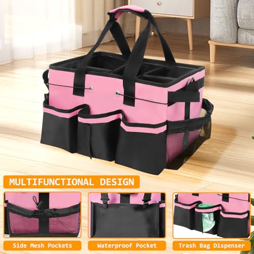 Cleaning Bags for Housekeepers, Cleaning Supply Caddy Under Sink (Pink) Pink