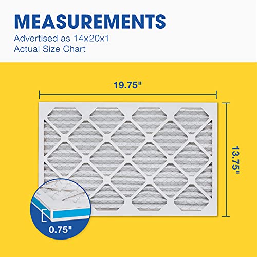 Aerostar Air Filter 14x20x1 MERV 13 AC Filter, HVAC, Furnace Filter, 6 Pack Pro MERV 13