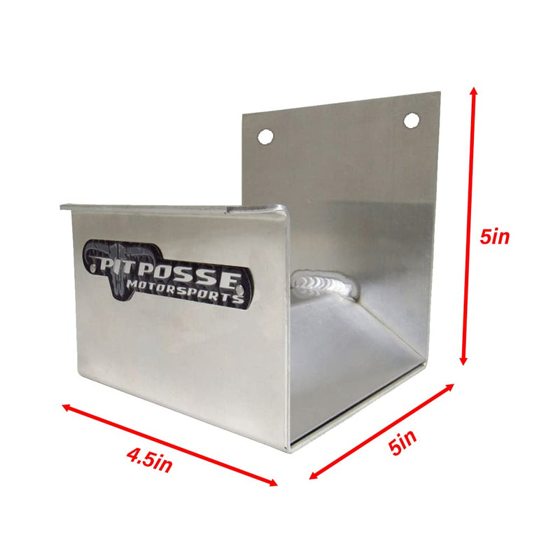 Pit Posse 463 Cord Hose Hanger Organizer for Enclosed Race Trailer Garage Shop - Made in USA - Aluminum Wall Holder Hook Storage Shelf 4.5 x 5 x 5-5 Year Warranty (Silver) Silver