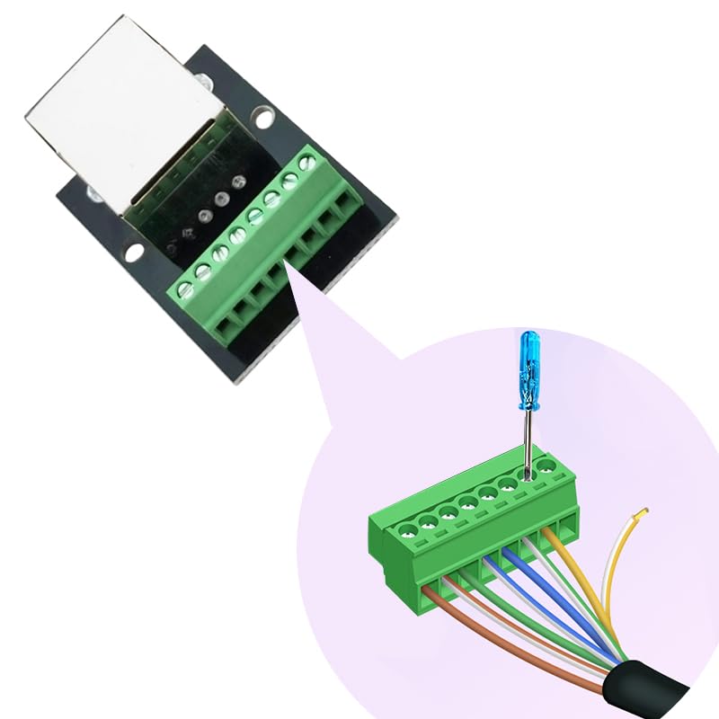2PCS 2.54mm RJ45 Breakout Board, RJ45 Ethernet Single Female Connector, Network Port Adapter Terminal Block
