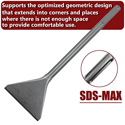 6" Wide Tile Chisel for SDS-Max Rotary Hammers, 15" Long 40Cr Steel