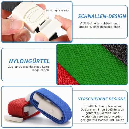 Storage Tube Blood Removal Colorful Highly Flexible Tourniquet Pack of 9 | Storage Hose Vein Stain with Buckle for Doctors, Sanitary & Camping Outdoor First Aid (9 Colors)