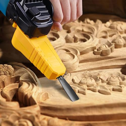 Angle Grinder Chisel Attachment, Premium Electric Wood Carving Engraving Adapter for Woodworking Decoration Stainless Steel Plastic M10 M14 1 Chisel Set