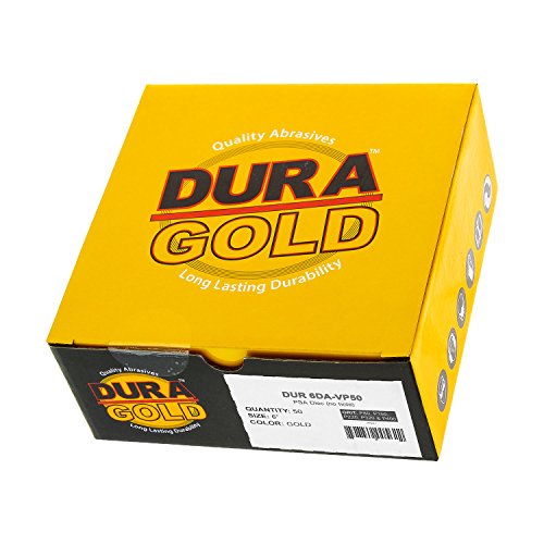 Dura-Gold Premium 80, 150, 220, 320, 400 Grit 6" Gold PSA Sanding Discs Pure Gold Superior Tack Cloths - Tack Rags (Box of 12)