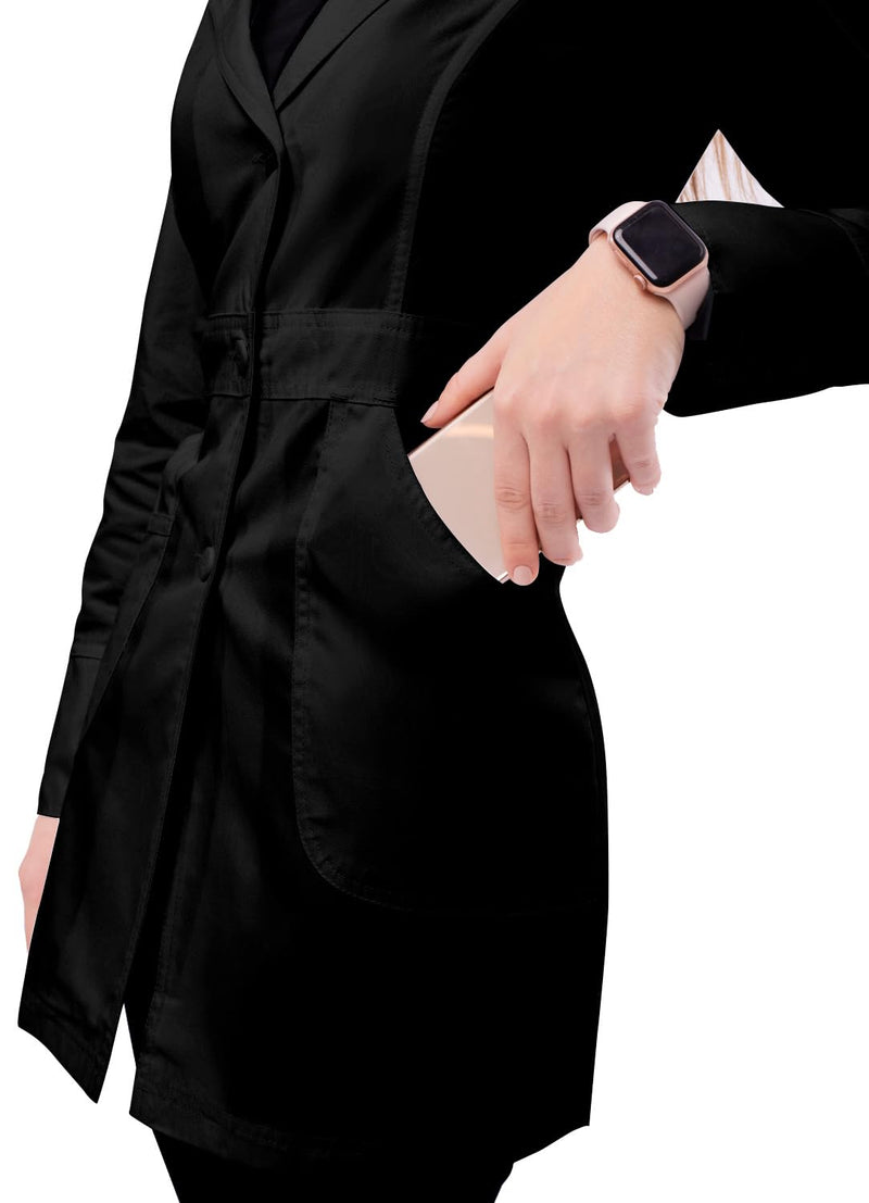 Adar Universal Lab Coats for Women - Perfection 32" Lab Coat Small Black