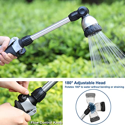 FANHAO 3 Piece Heavy Duty Gardening Tools + Garden Hose Wand with Thumb Control