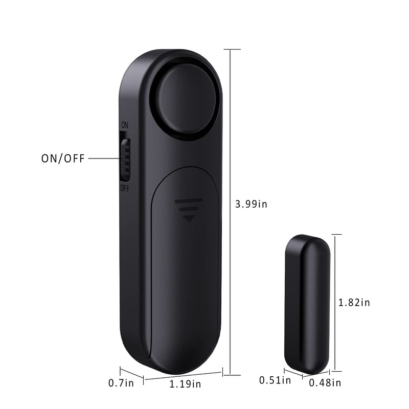 Door Alarm When Opened (2 Pack), 120dB Door and Window Open Sensor for Home Security/Kid Safety/Pool Safety, Sliding Front Door Opening Sensor Alert for Garage/Apartment/Business Office Entry,Black