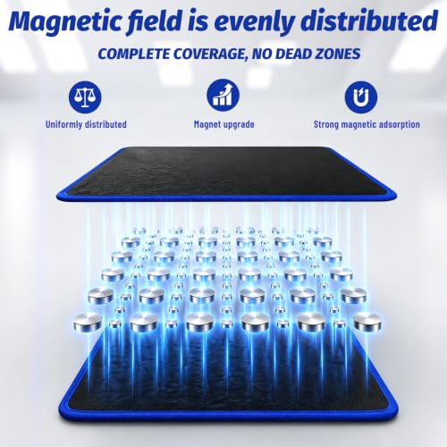 Foldable Magnetic Tool Mat & Wristband, Portable Organizer for Auto Repair Blue_2PK_Mat_Set