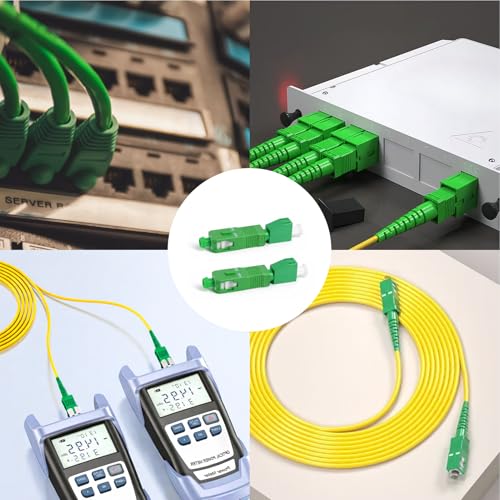 Pack of 2 SC/APC to LC/APC Fibre Optic Adapter Hybrid Coupling LC SC Adapter, Low Insertion Loss, Low Attenuation, Compatible with Fibre Optic Connectors, FTTH & CATV