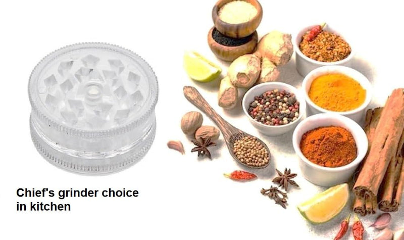 Kitchen Spice Grinder Acrylic 2pc with Magnet Clear Color