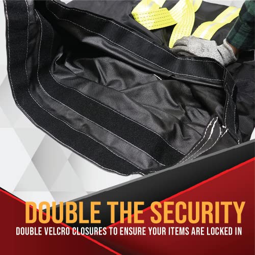 BoxerTool Lifting Canvas Bag Heavy Duty - All Purpose Tool Bag - Rated 1,000LBS - 32"x24"x9" - Reflective Lifting Straps - Constrution - Lifting - Storage - Safety