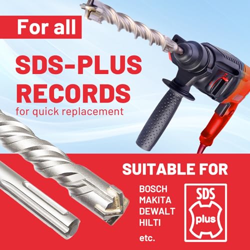 ZKH 1-1/8" x18" SDS Plus Rotary Hammer Drill Bit, 4 Cutter Crossed-Tipped, Wide Double Flute, Precise Fast Drilling, 40CR, Carbide Tipped SDS Plus Bit for Brick, Stone, Concrete 1-1/8" x16" x18" 1-1/8" x16" x18"