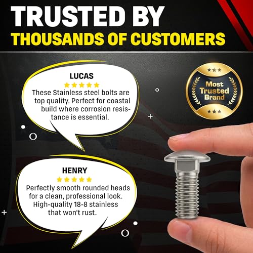 Chenango Supply 1/2-13 x 1-1/4" Stainless Carriage Bolts 1/2-13 x 1-1/4"