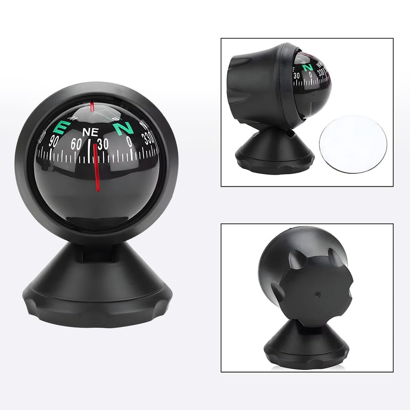 Mandark Car Compass, Vehicle Compass Ball with Bottom Stick, Dash Mount Adjustible Auto Interior Accessories for Navigation Hiking Direction Guidance, Universal for SUV, Truck, RV