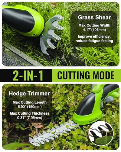 WORKPRO Cordless Grass Shear & Shrubbery Trimmer & WORKPRO Floral Garden Gloves for Women