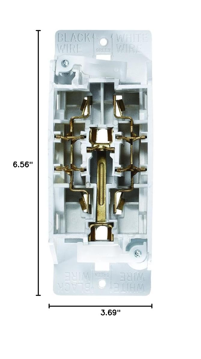 RV Designer S831, AC Contemporary Dual Outlet, Self Contained, Speedwire With Cover-Plate, White