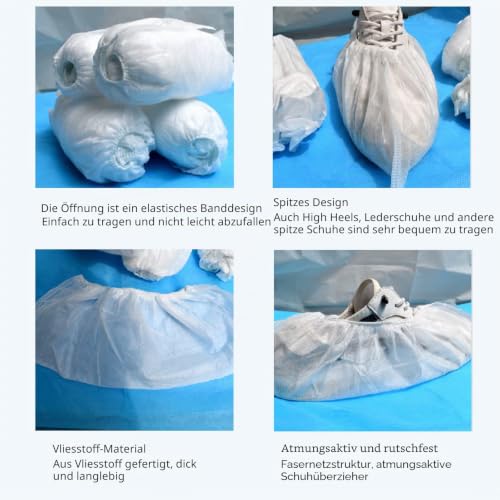 100 Pcs White Disposable Non-Woven Fabric Shoe Covers Carpet Cleaning Floor Carpet Shoe Covers