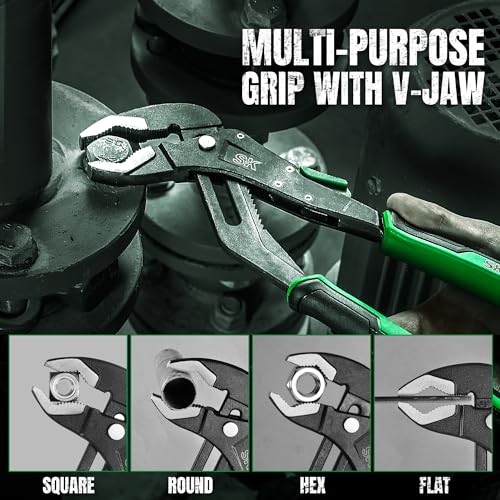 SK 12'' Quick Adjust Water Pump Pliers, SureGrip V-Jaw Groove Joint Pliers 12" Quick Adjust Groove Joint Pliers