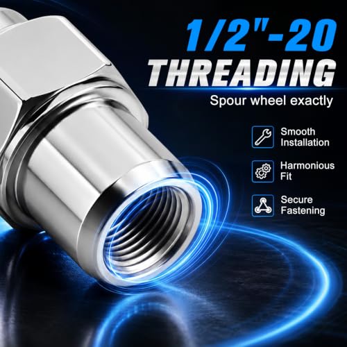 HALNAR 20PC M12x1.25 Mag Seat Lug Nuts, Chrome 13/16" Hex 2-PC Closed End