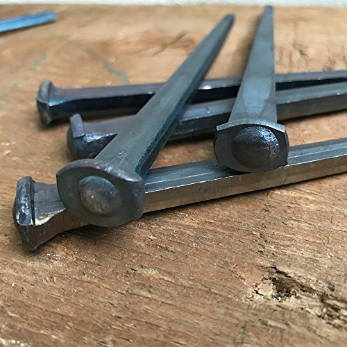 6"- Steel Square Common Rose Head STANDARD-60d - Large Spike Nails (10 Nails)
