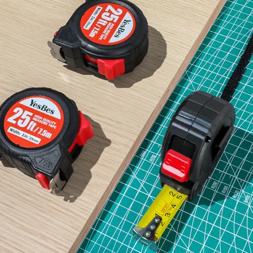 Tape Measure 25 ft, 5 Pack Bulk Easy Read Measurement Tape, Self-Locking Measuring Tape Retractable 1-Inch Wide x 25 ft