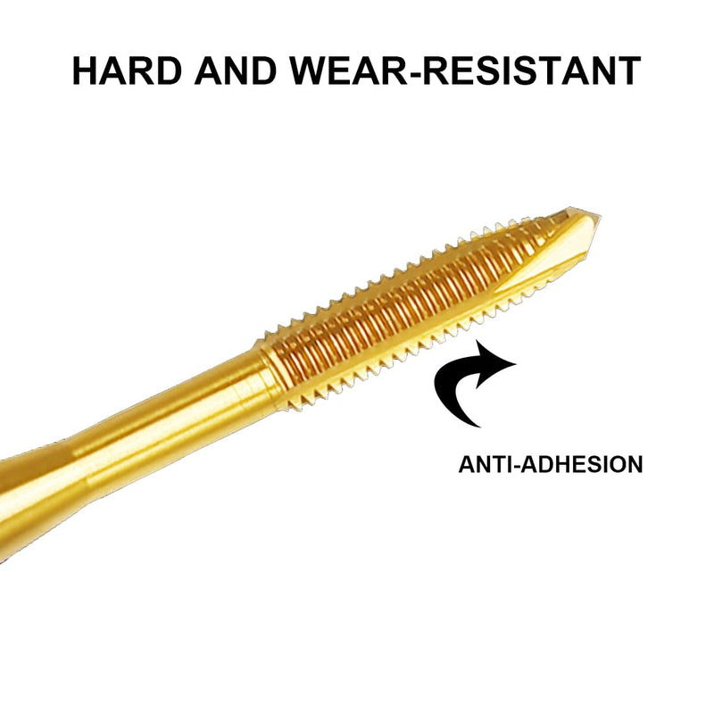 MenYiYDS- 2 x Titanium Coated Tap Universal Tap Machine Tap for Through Holes (M3-M4)