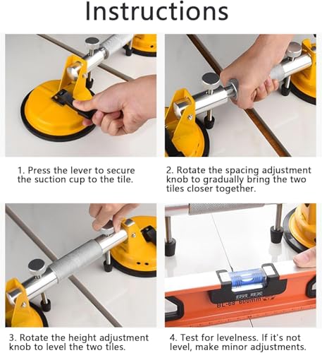 Granite Seam Setter - Professional Countertop Alignment Clamps with Adjustable Vacuum Suction - Seam Setter & Gap Repair Tool for Granite, Marble, Stone Slab & Glass