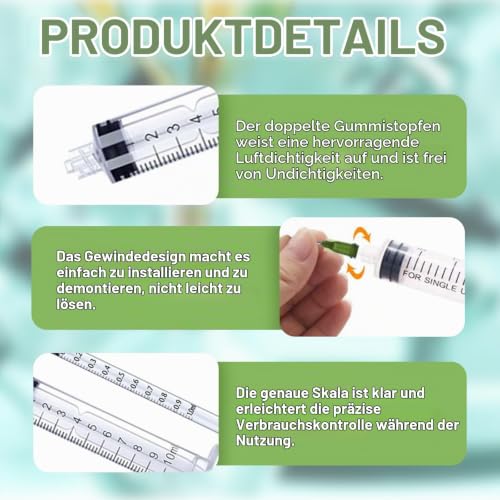 24pcs Small Syringes, Plastic Syringe Reusable Plastic Syringe | Multifunctional syringe set 1 ml, 2.5 ml, 3 ml, 5 ml, 10 ml, 20 ml for dispensing, animal feeding, industrial