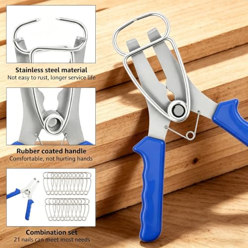 Miter Spring Clamps and Pliers Kit for Woodworking Picture Frames Blue 23