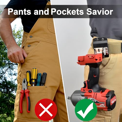 Multi-Tool Belt Clip - Universal Tape Measure & Drill Holder | Quick-Access Low-Profile Clip, Secure Lock | Fits Impact Drivers DrillCatcher-2Pack