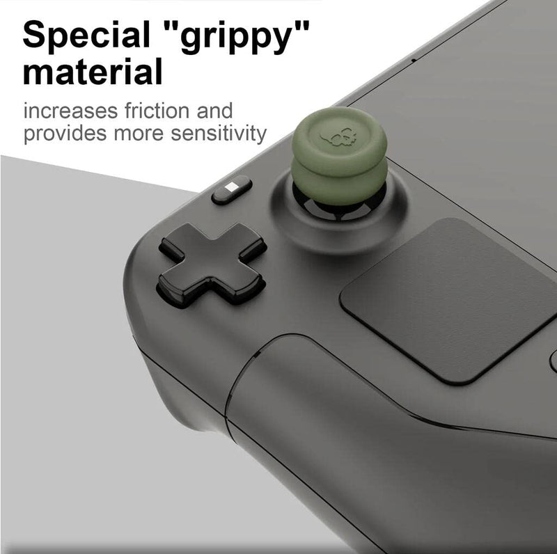 Skull & Co. Skin, CQC and FPS Thumb Grips Joystick Cap Analog Stick Cover for Steam Deck/OLED and ROG Ally- Black, Set of 6 Concave-6pcs